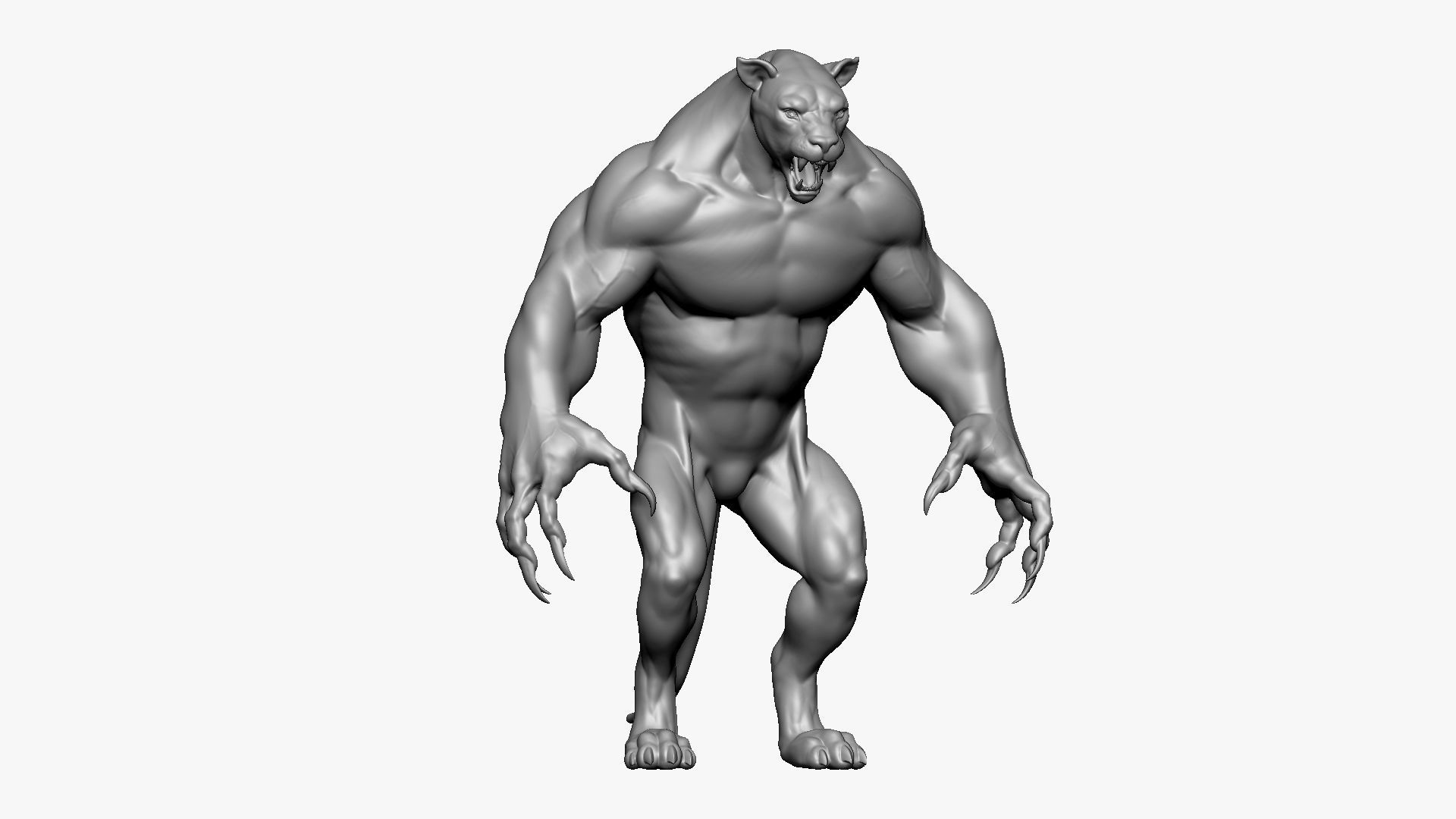 Humanoid Lion- Highpoly Zbrush project 3D model_3