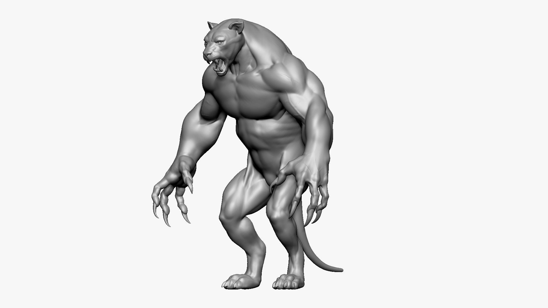 Humanoid Lion- Highpoly Zbrush project 3D model_16