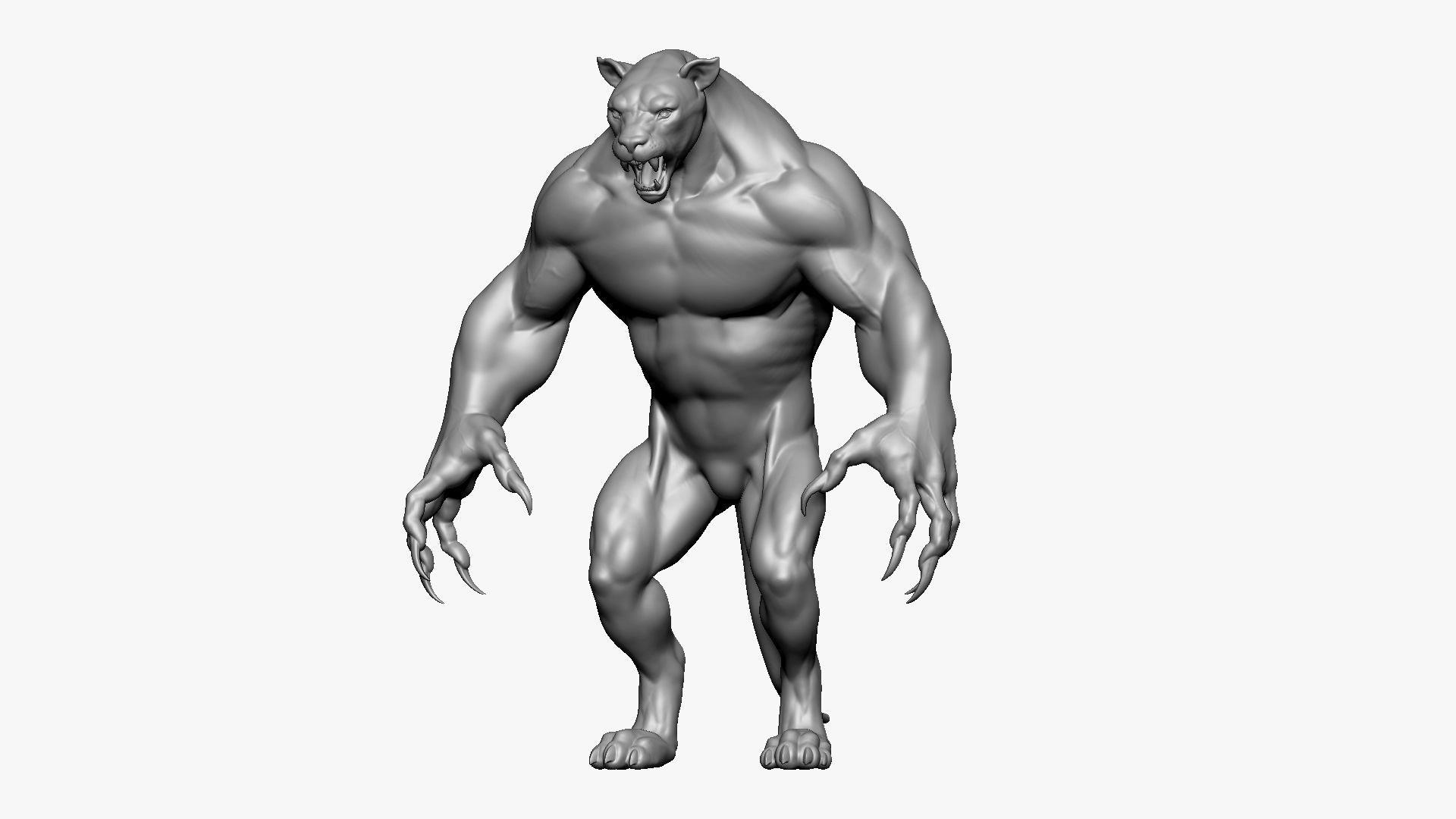 Humanoid Lion- Highpoly Zbrush project 3D model_17