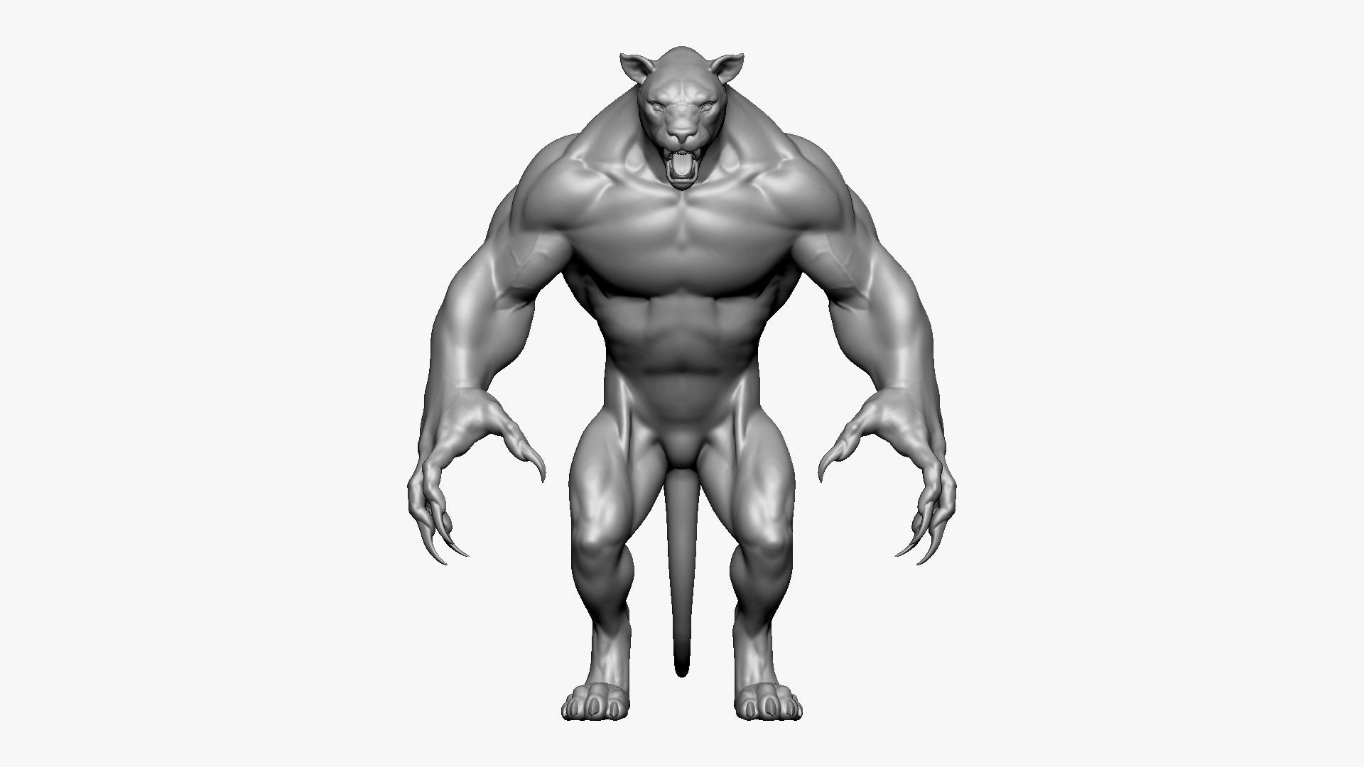 Humanoid Lion- Highpoly Zbrush project 3D model_18