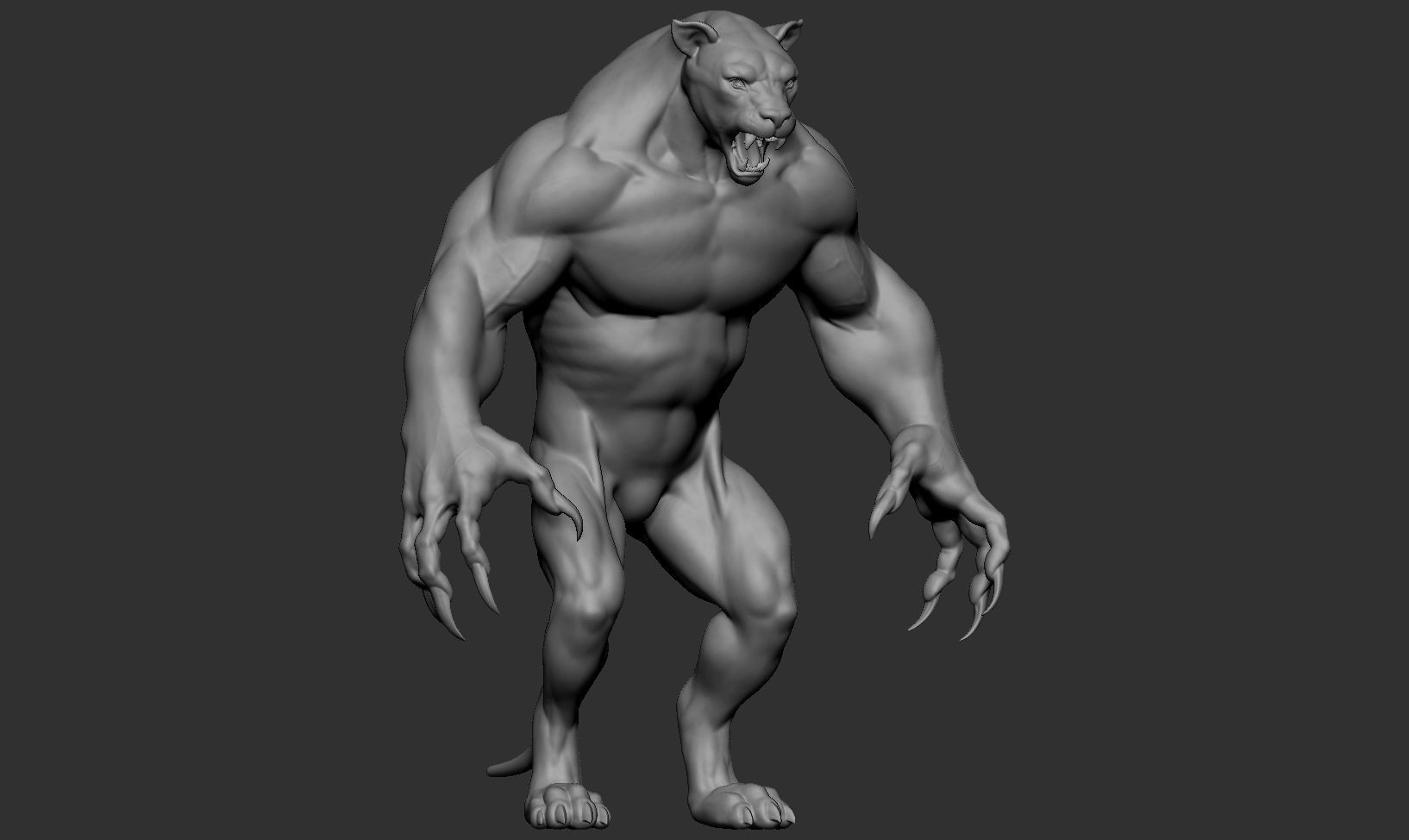 Humanoid Lion- Highpoly Zbrush project 3D model_22