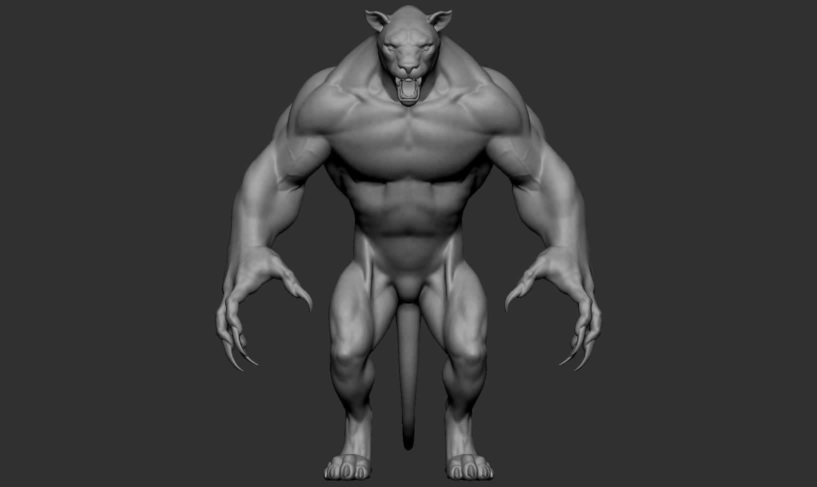 Humanoid Lion- Highpoly Zbrush project 3D model_21