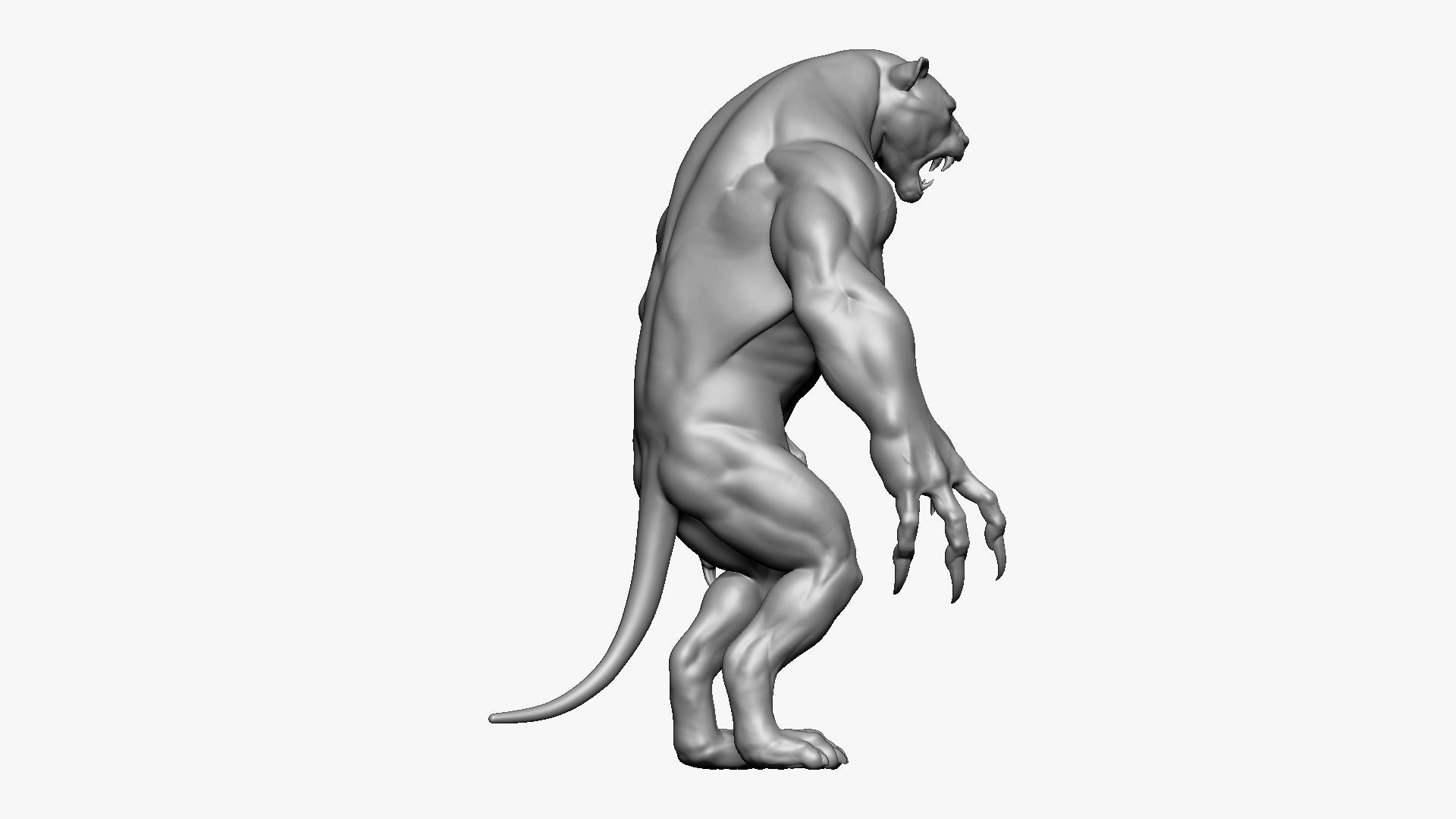 Humanoid Lion- Highpoly Zbrush project 3D model_7