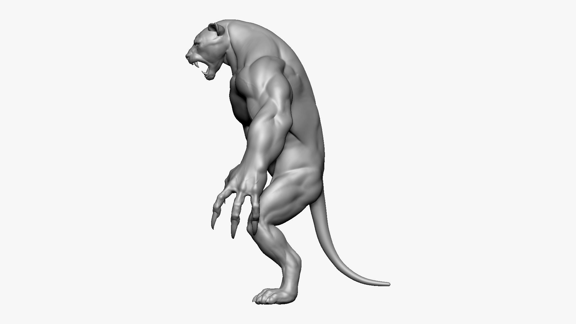 Humanoid Lion- Highpoly Zbrush project 3D model_14
