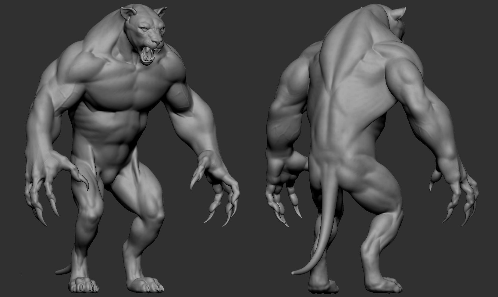 Humanoid Lion- Highpoly Zbrush project 3D model_19