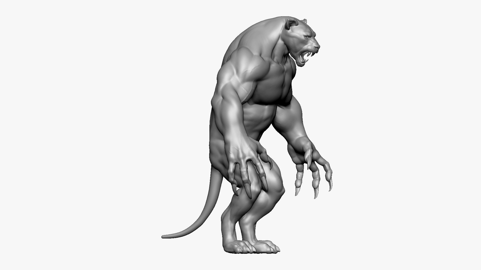Humanoid Lion- Highpoly Zbrush project 3D model_5