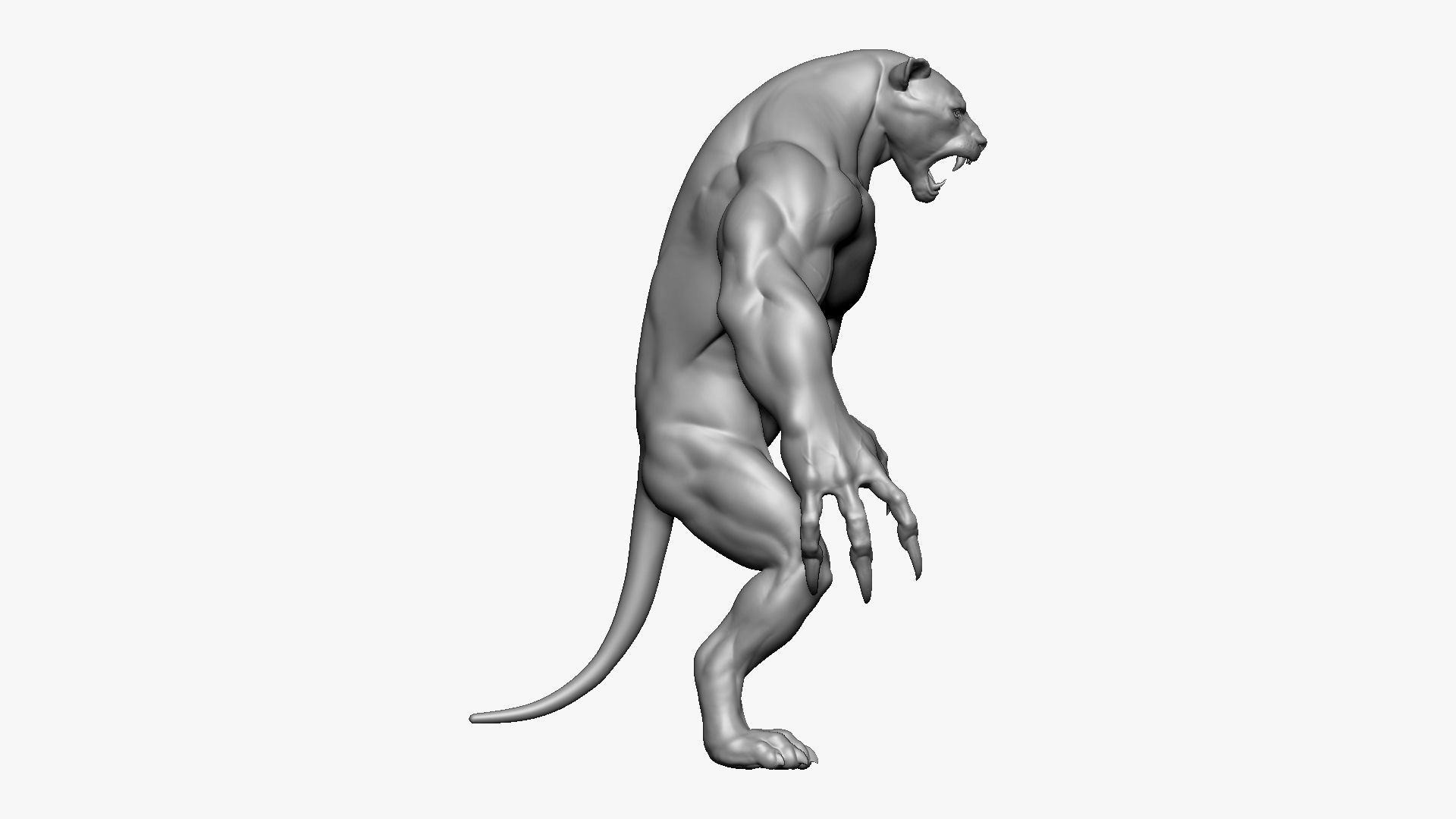 Humanoid Lion- Highpoly Zbrush project 3D model_6