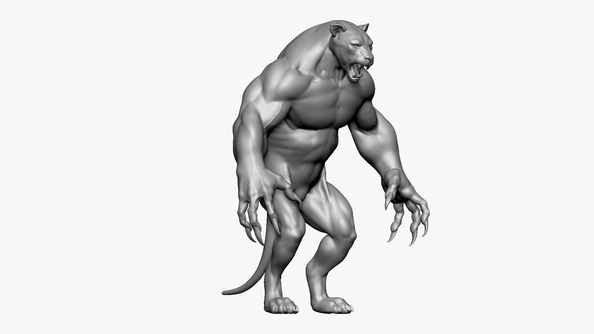 Humanoid Lion- Highpoly Zbrush project 3D model_4