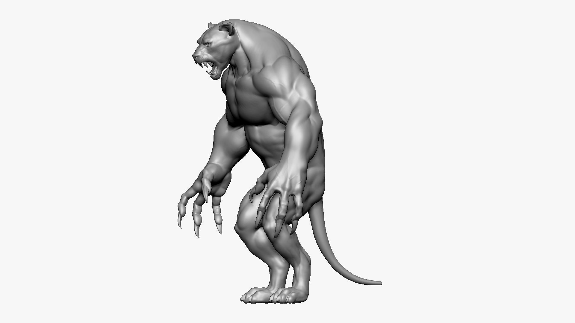 Humanoid Lion- Highpoly Zbrush project 3D model_15