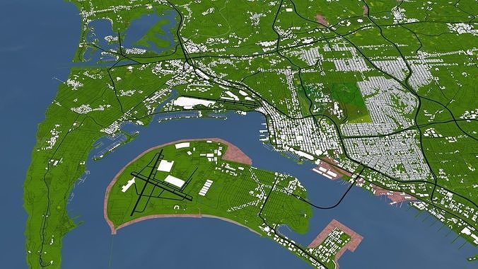 San Diego City of USA Low-poly 3D model