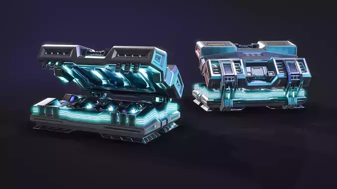 Sci-Fi Nuclear Weapon Case Free 3D model