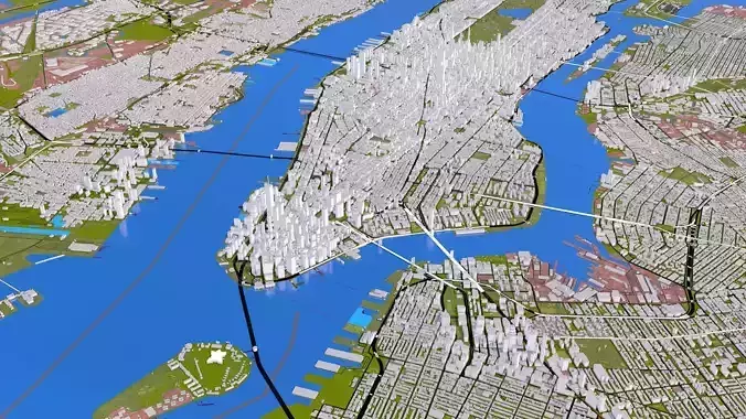Lower Manhattan NYC City model
