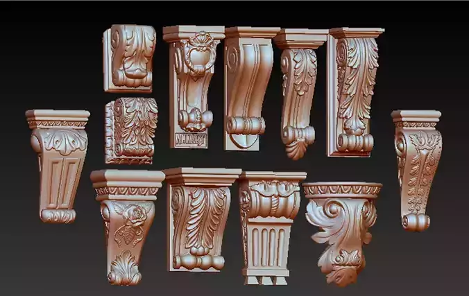 Pack Corbel Decorative Collection 3D model