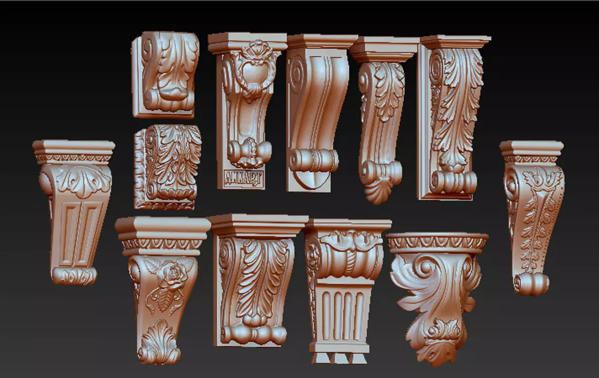 Pack Corbel Decorative Collection 3D model 3D print model_0