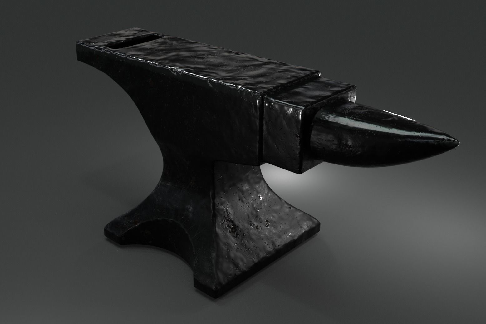 Anvil and iron material Low-poly 3D model_1