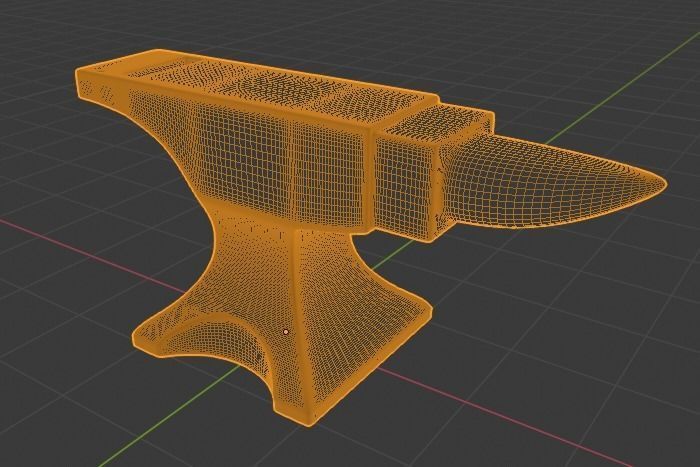 Anvil and iron material Low-poly 3D model_2