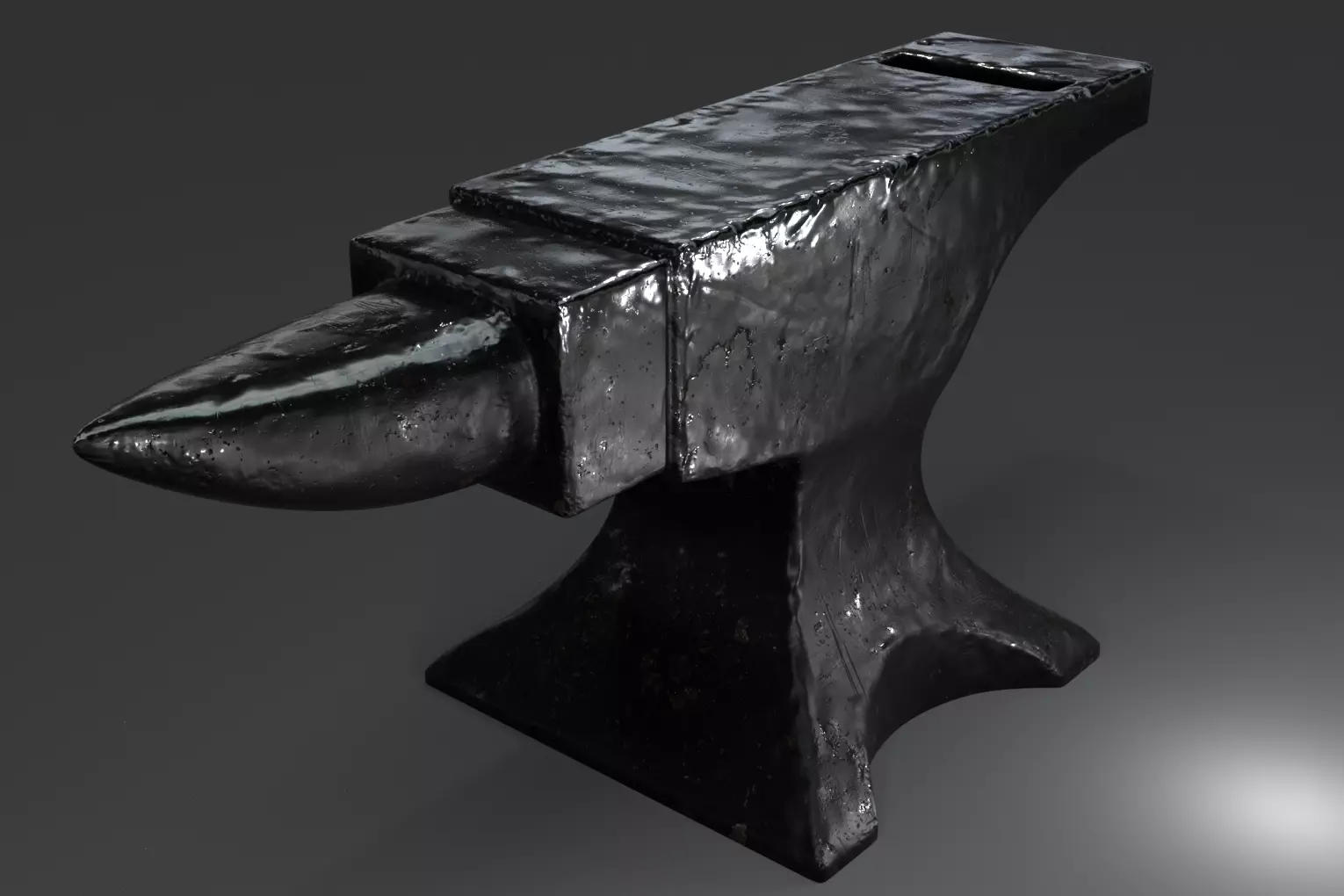 Anvil and iron material Low-poly 3D model_0