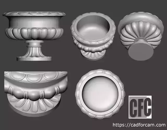 Decorative vase - 3d model for CNC - DecorativeVase003