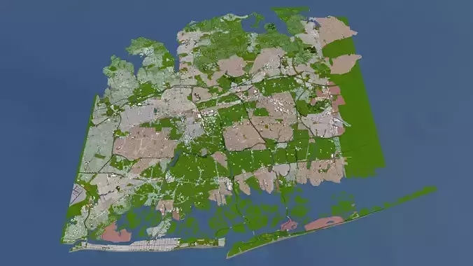 Nassau County of USA Low-poly 3D model