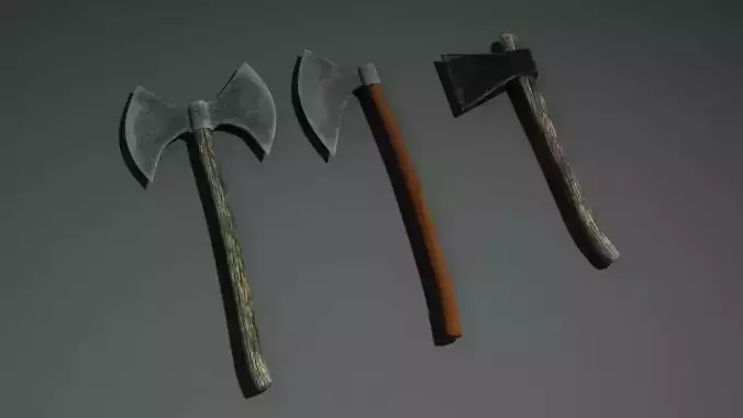 3D Axe three axes on table