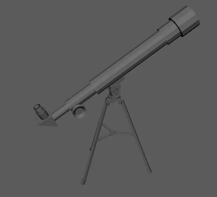 Telescope Low-poly 3D model_0