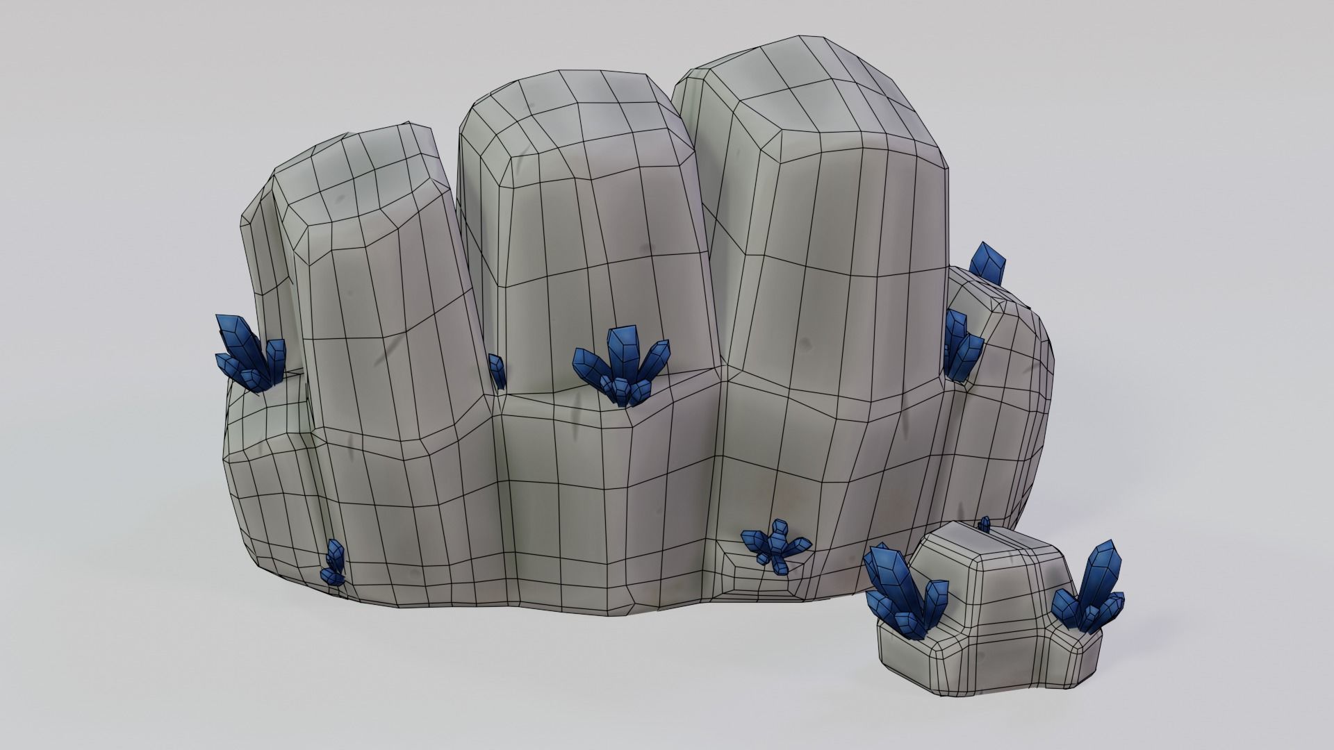 Ore mineral Low-poly 3D model_1