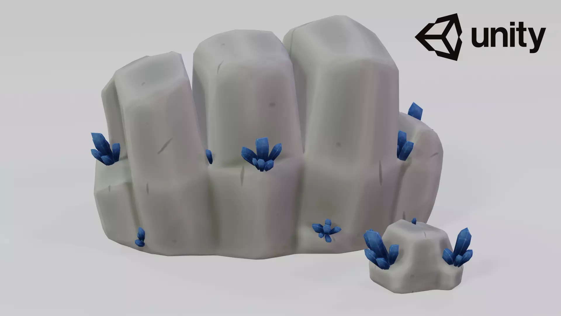 Ore mineral Low-poly 3D model_0