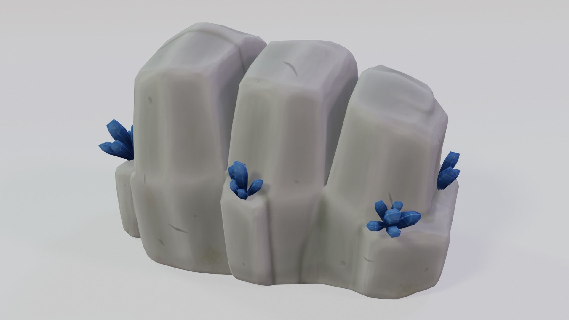 Ore mineral Low-poly 3D model_4