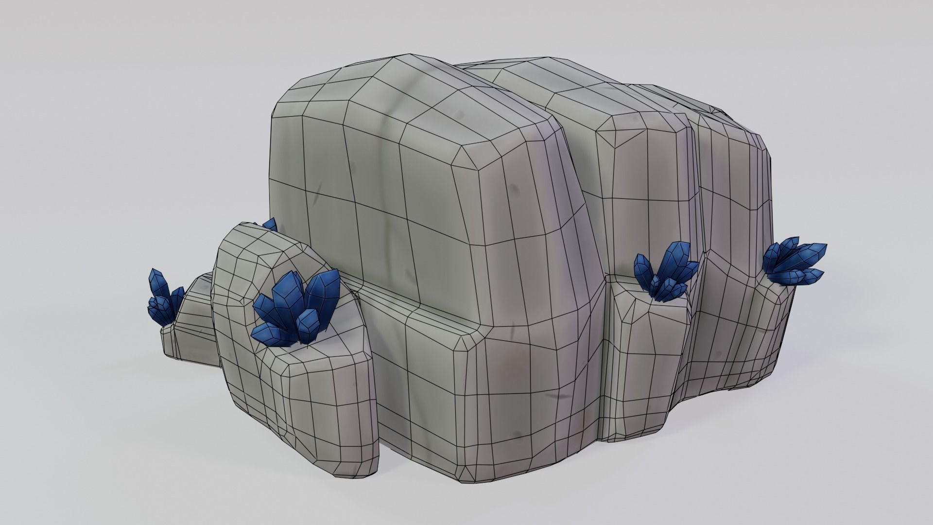 Ore mineral Low-poly 3D model_7