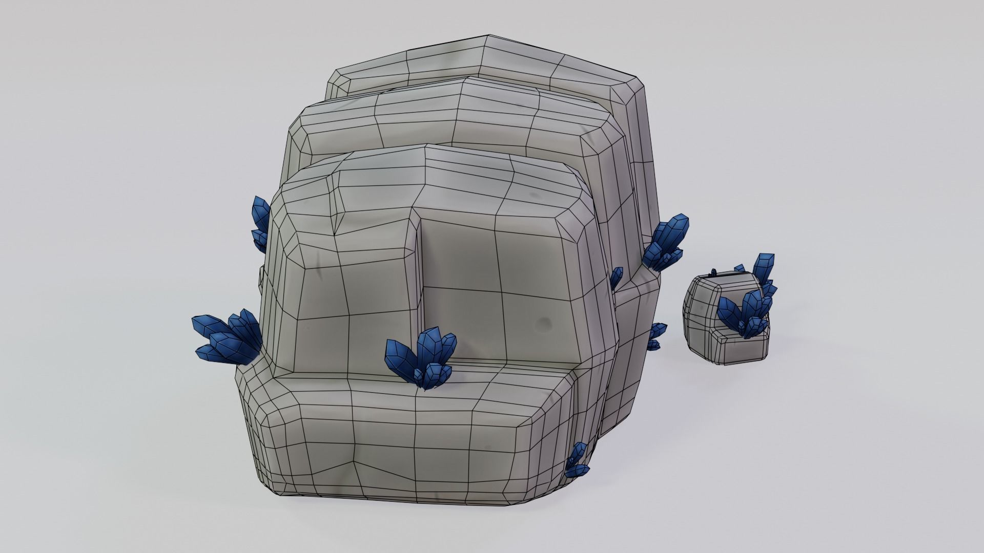 Ore mineral Low-poly 3D model_3