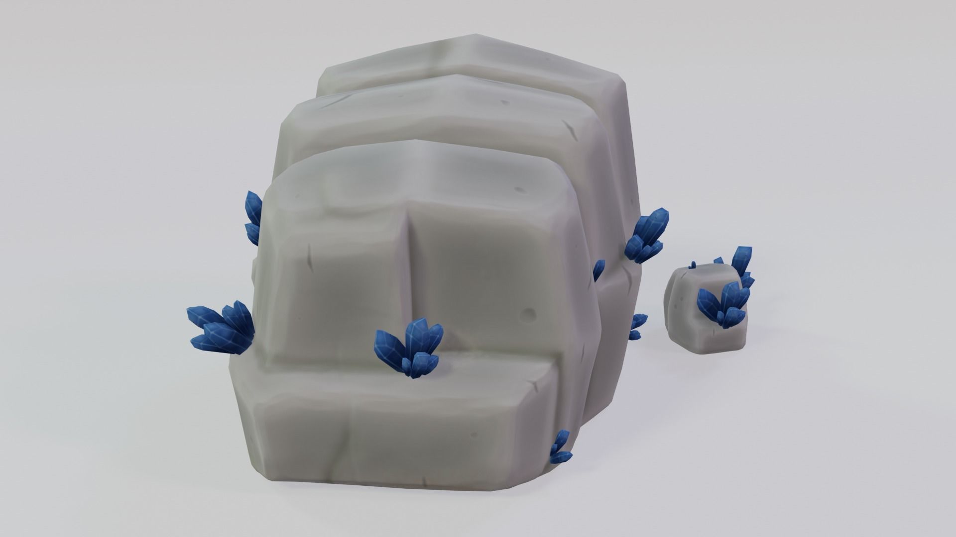 Ore mineral Low-poly 3D model_2