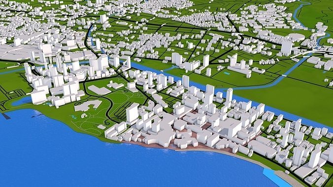 Hawaii City 3d model Low-poly 3D model