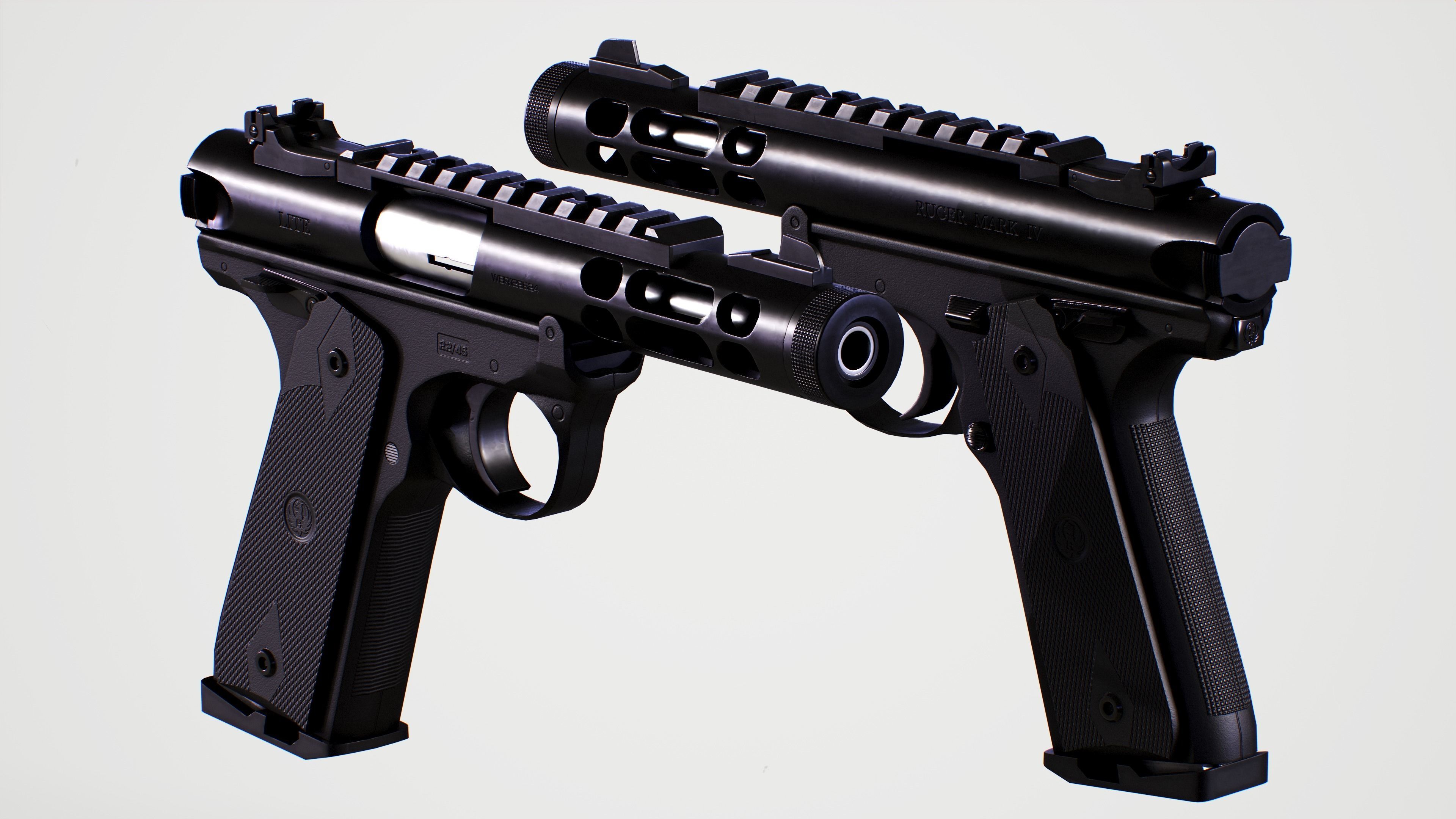 Ruger Mark IV Low-poly 3D model_2