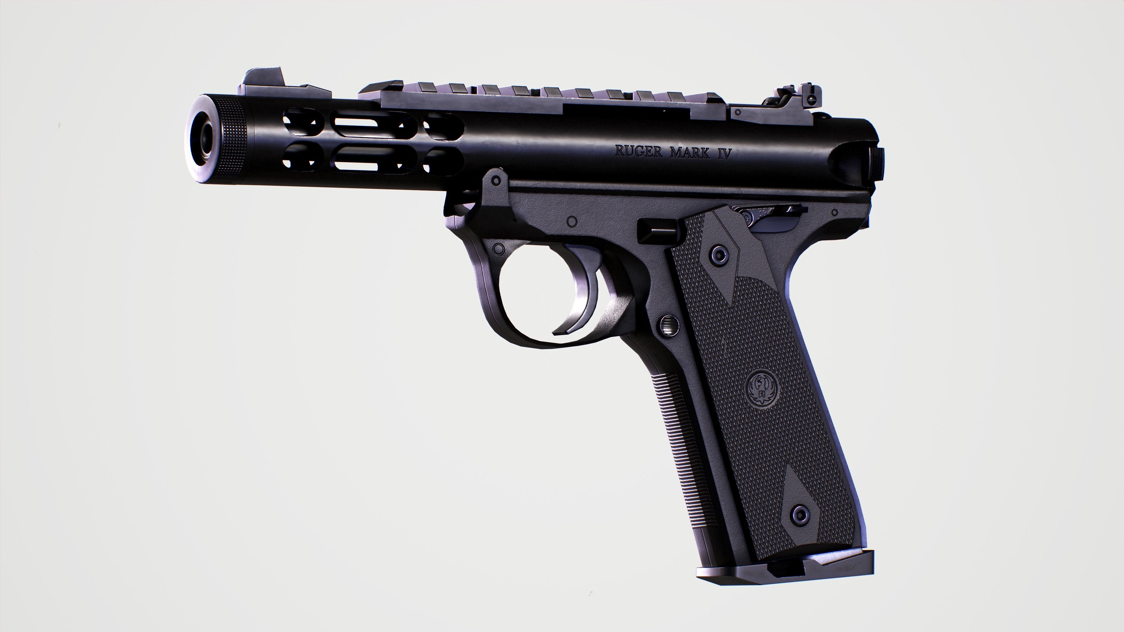 Ruger Mark IV Low-poly 3D model_1