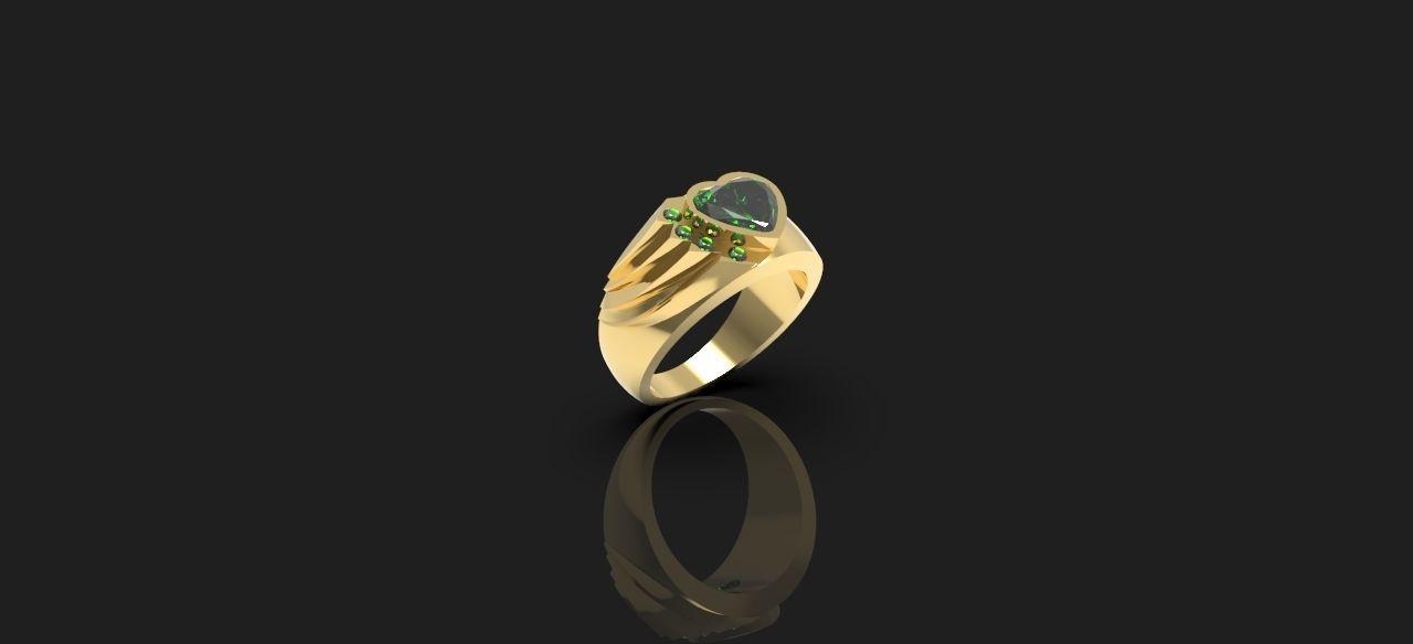 Anillo 15 corazon  3D print model_4