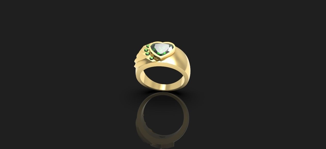 Anillo 15 corazon  3D print model_1