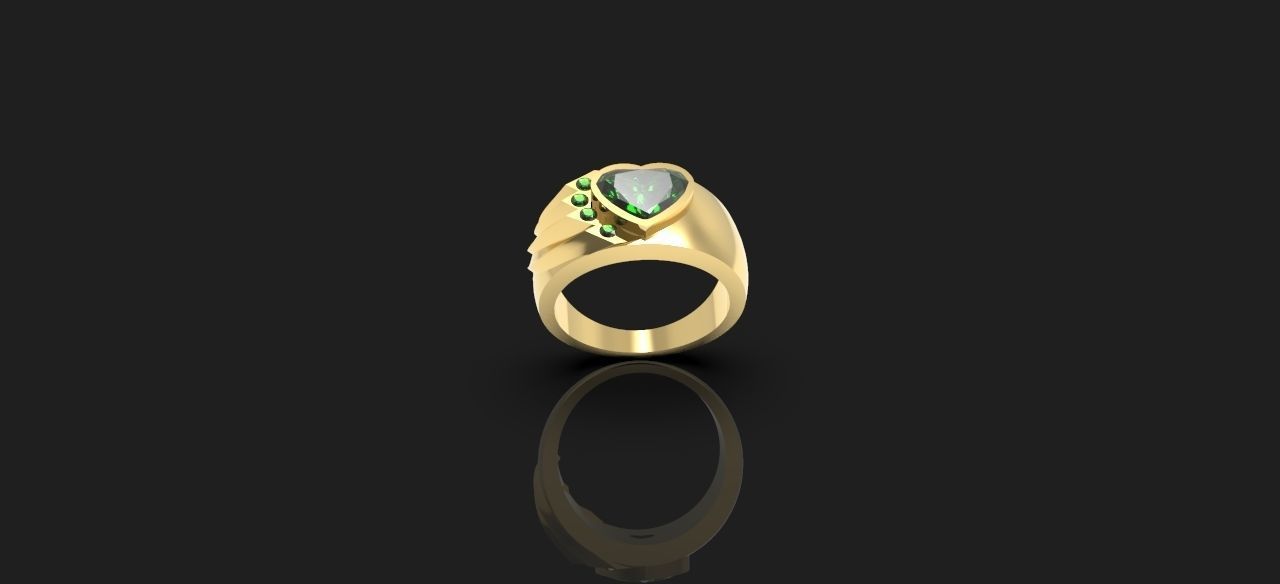 Anillo 15 corazon  3D print model_6