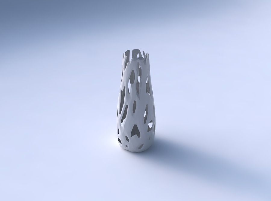 Vase with faceted cuts 3D print model_3