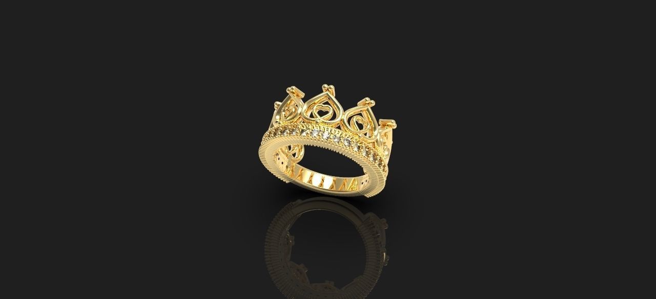 Anillo corazones 3D print model_3