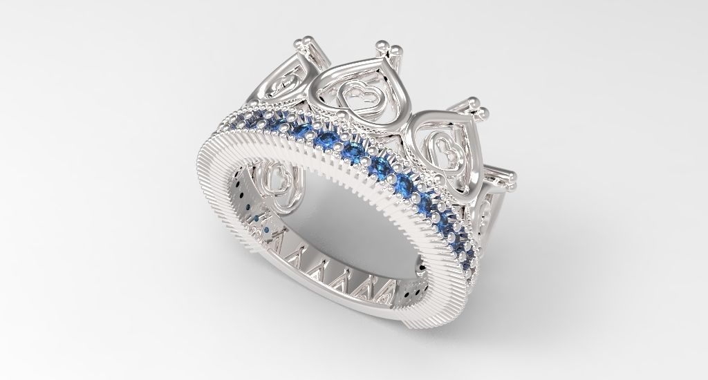 Anillo corazones 3D print model_1