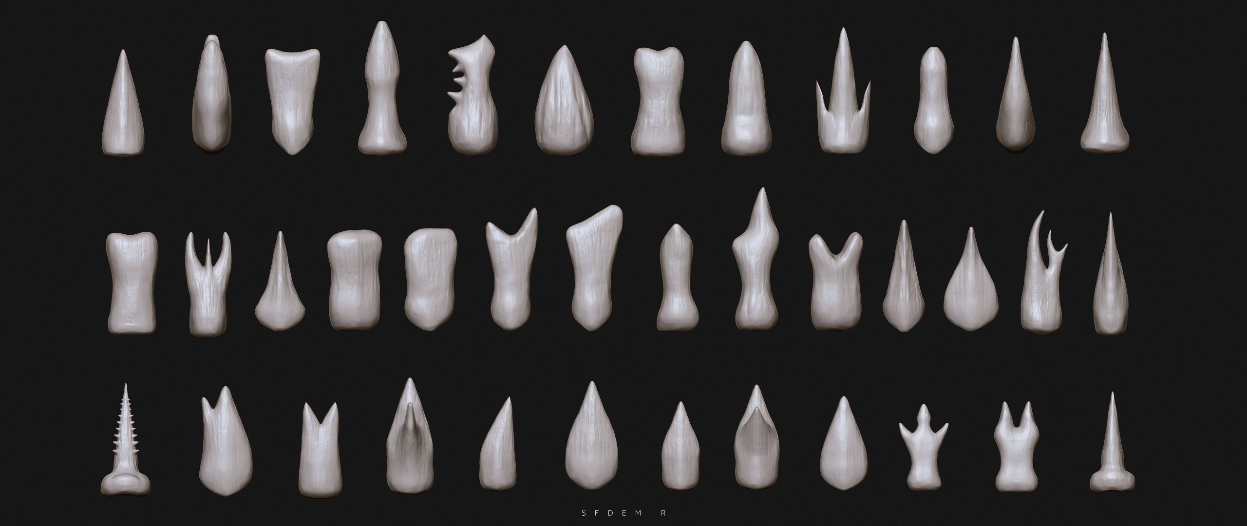 SFDEMIR Teeth IMM Brushes  Low-poly 3D model_3