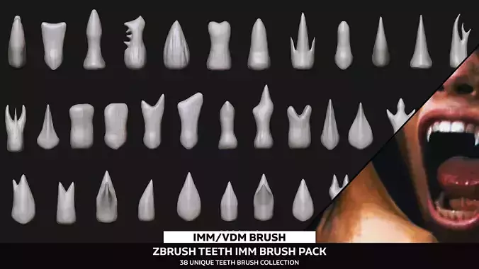 SFDEMIR Teeth IMM Brushes  Low-poly 3D model