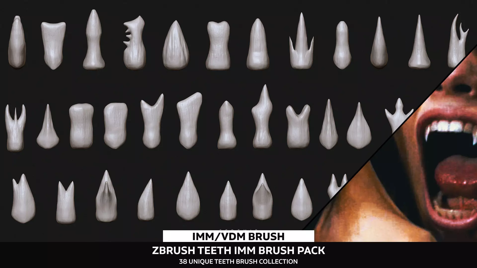 SFDEMIR Teeth IMM Brushes  Low-poly 3D model_0