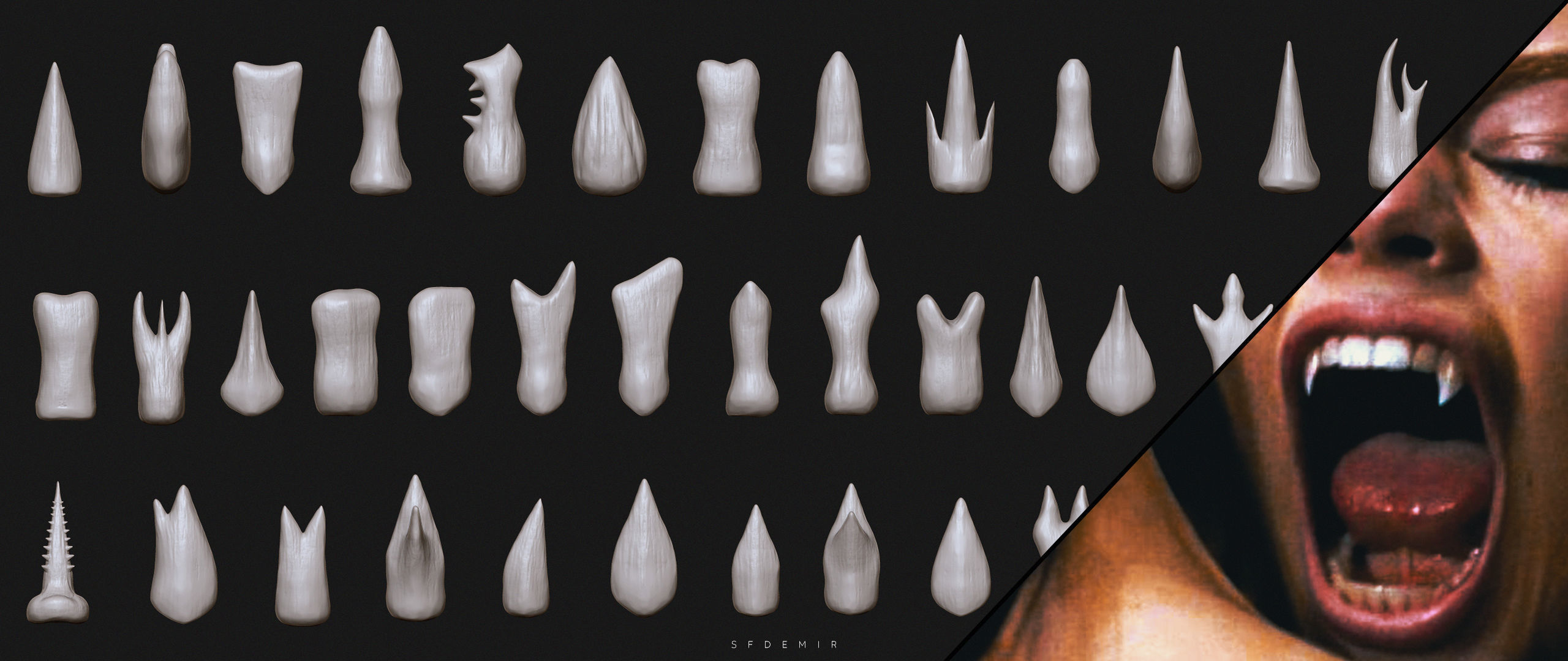 SFDEMIR Teeth IMM Brushes  Low-poly 3D model_2