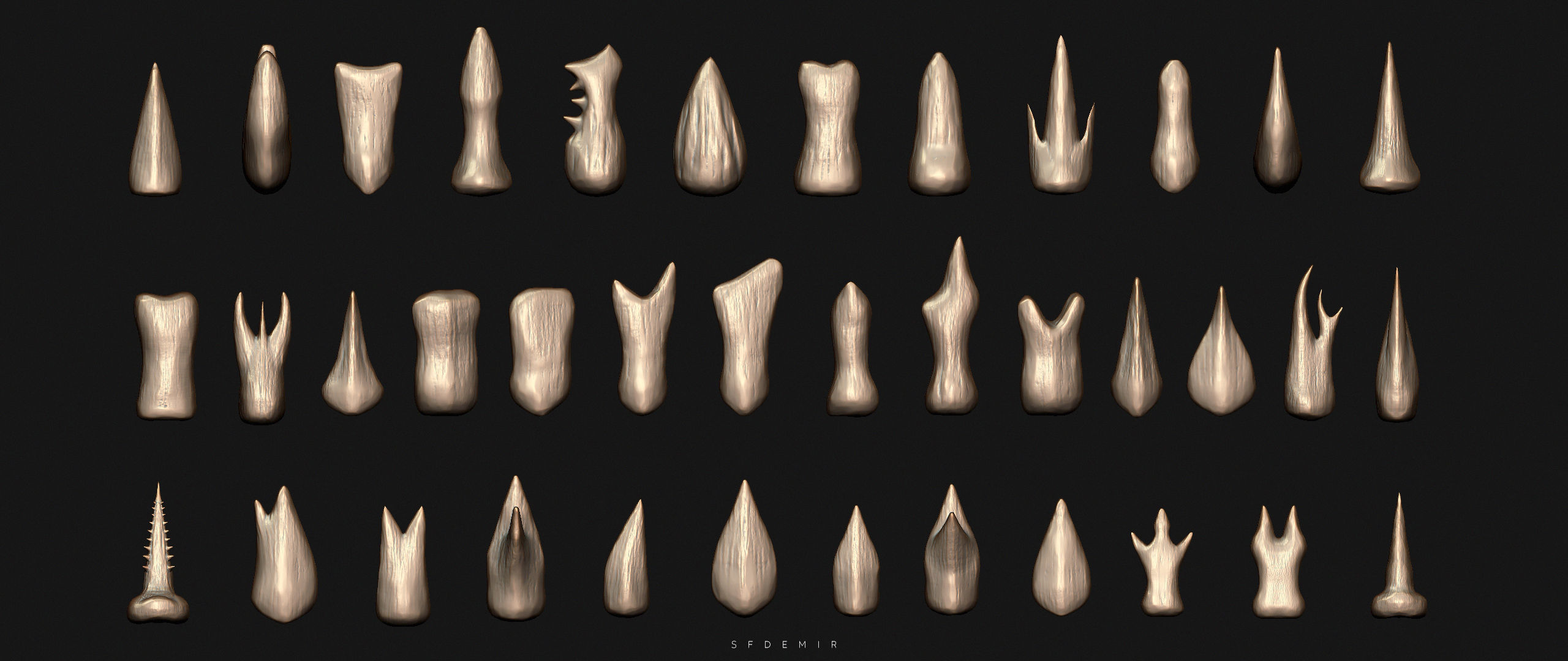 SFDEMIR Teeth IMM Brushes  Low-poly 3D model_8