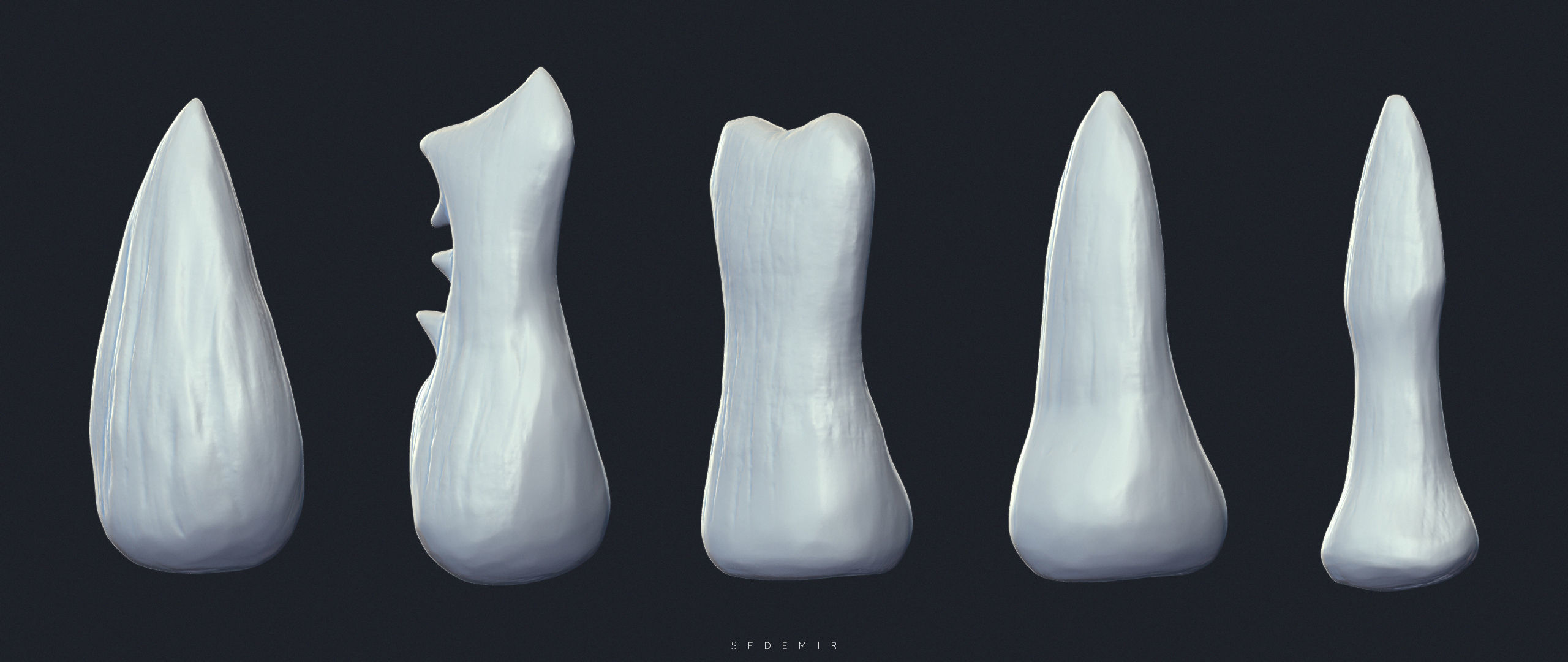 SFDEMIR Teeth IMM Brushes  Low-poly 3D model_9
