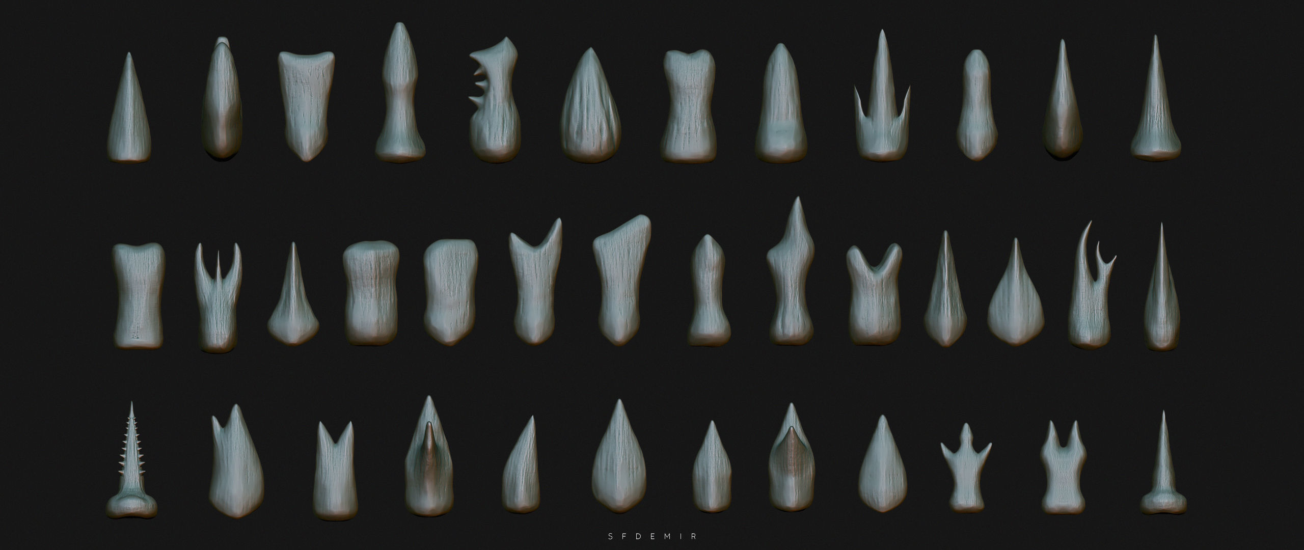 SFDEMIR Teeth IMM Brushes  Low-poly 3D model_7