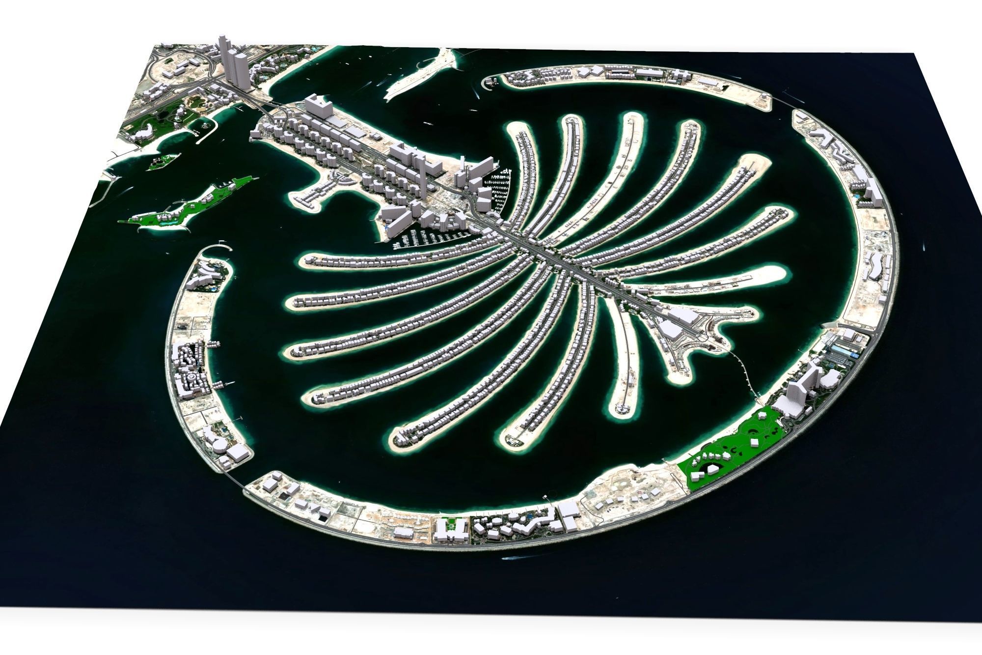 The Palm Jumeirah Island Dubai 3D model_5