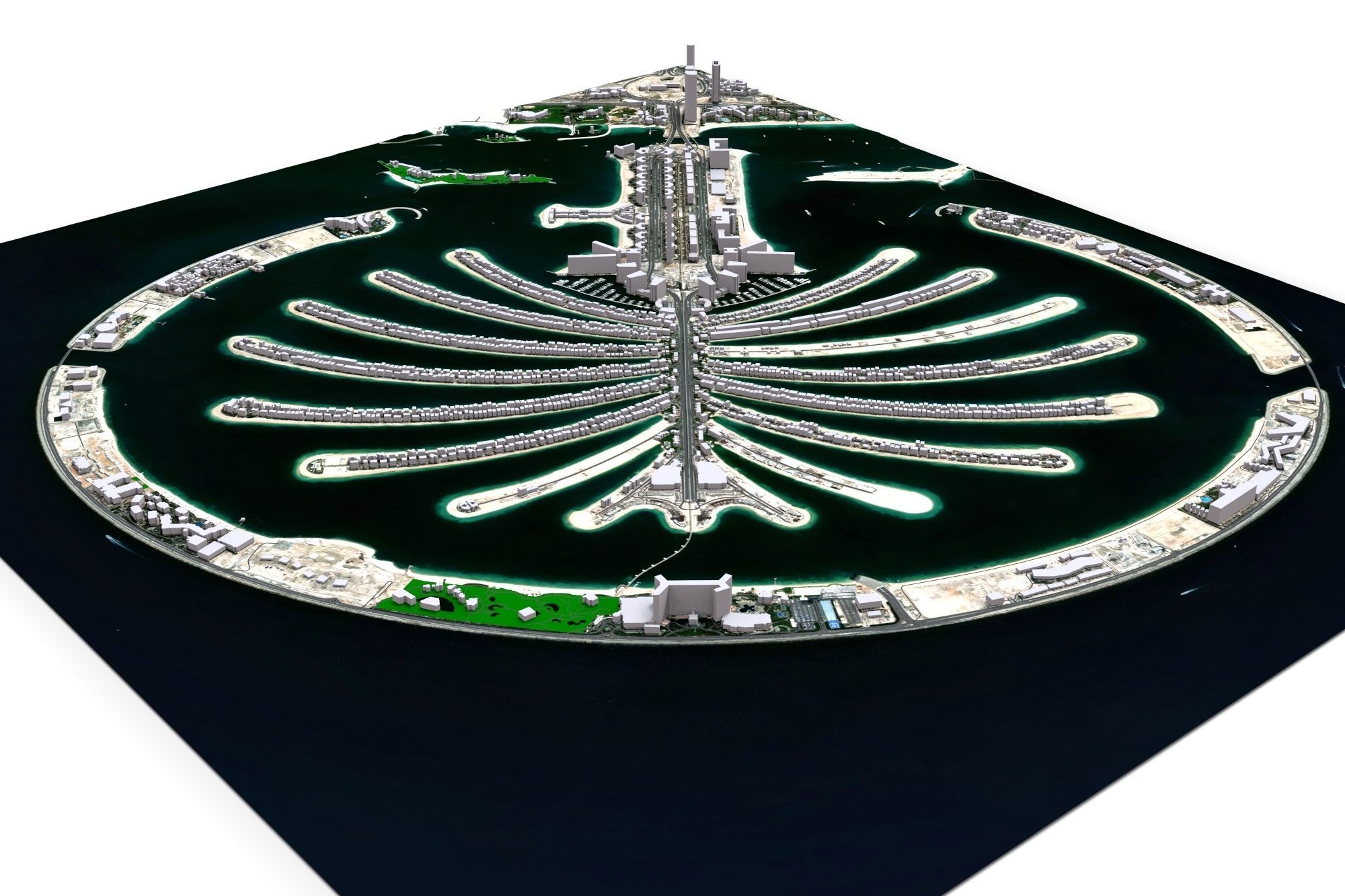The Palm Jumeirah Island Dubai 3D model_6
