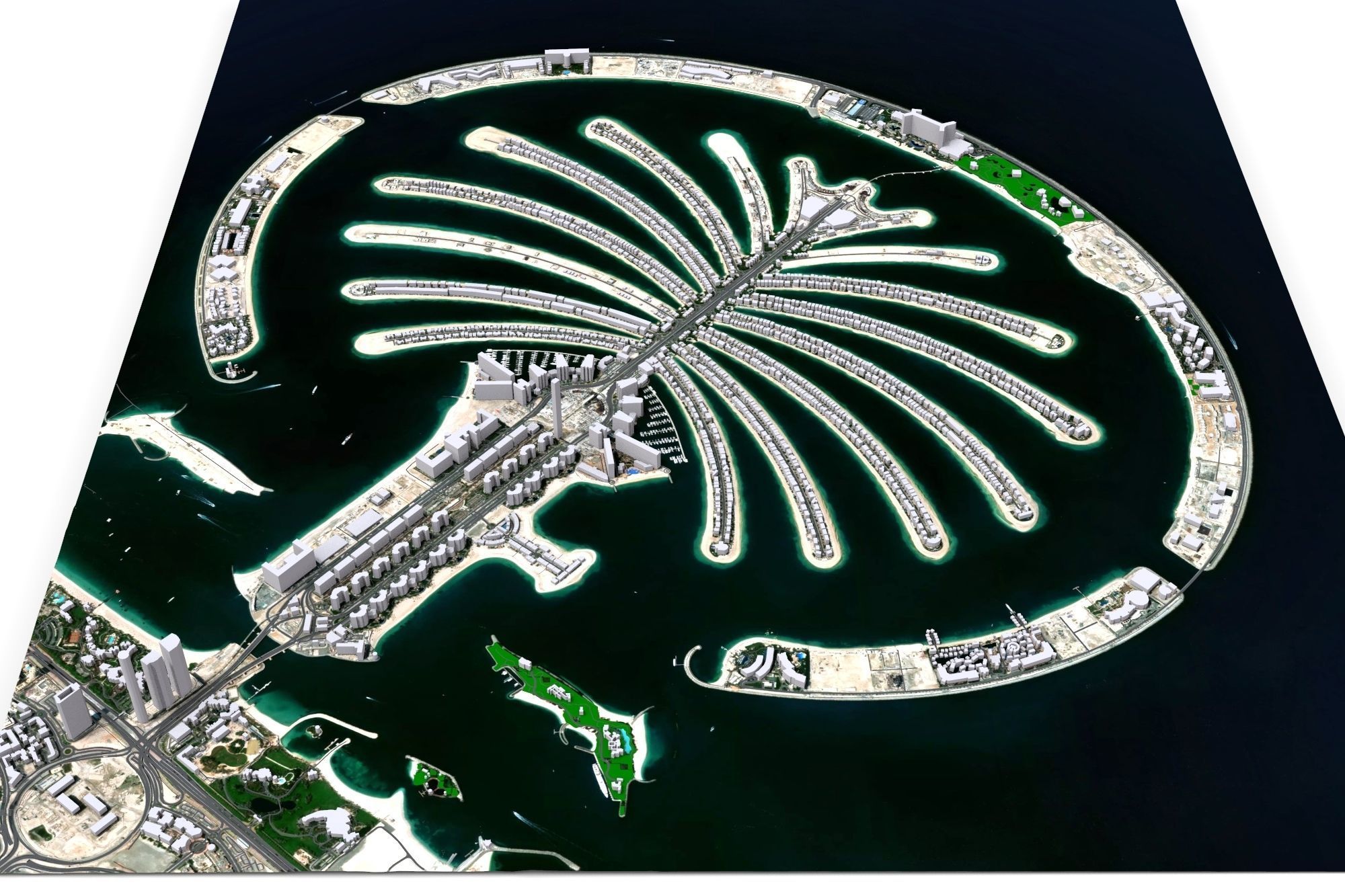 The Palm Jumeirah Island Dubai 3D model_4